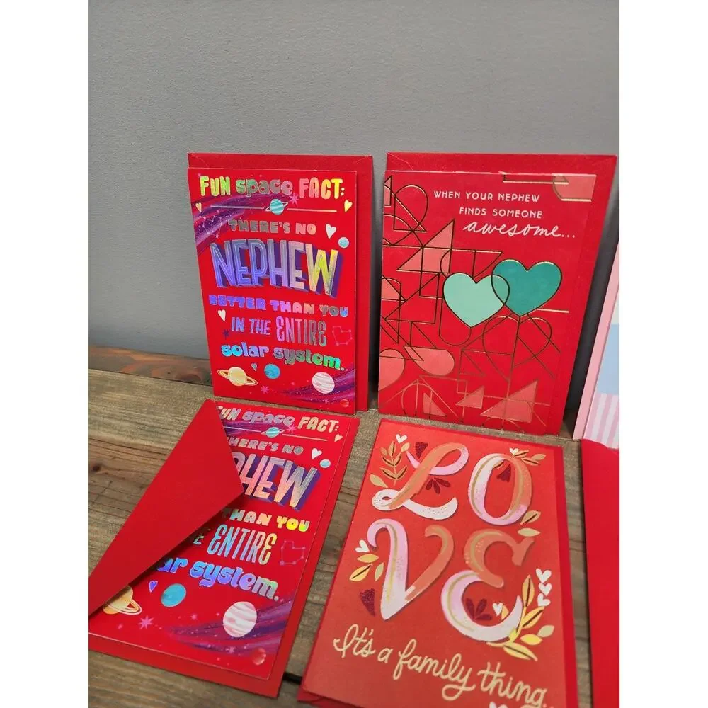 Lot of 8 Hallmark Valentine's day Greeting Cards New Niece Nephew Grandkids